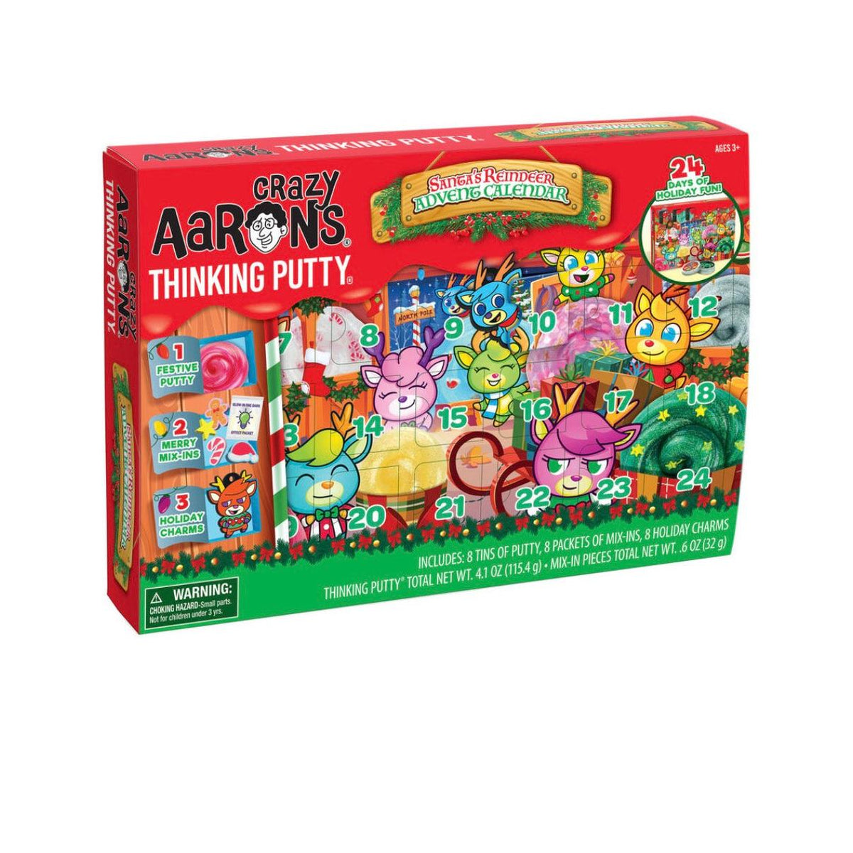 Crazy Aaron’s Thinking Putty Santa’s Reindeer Advent Calendar 2026
