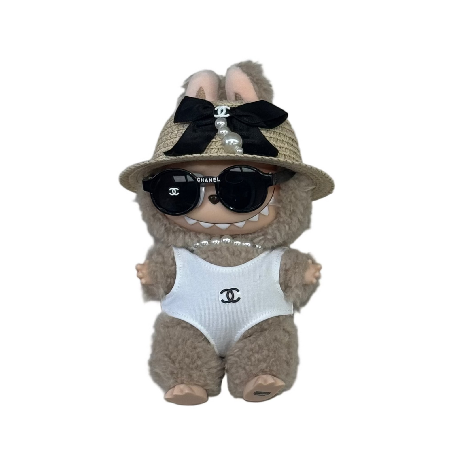 Labubu - Chanel Swim Inspired 4 Piece Outfit 'White'