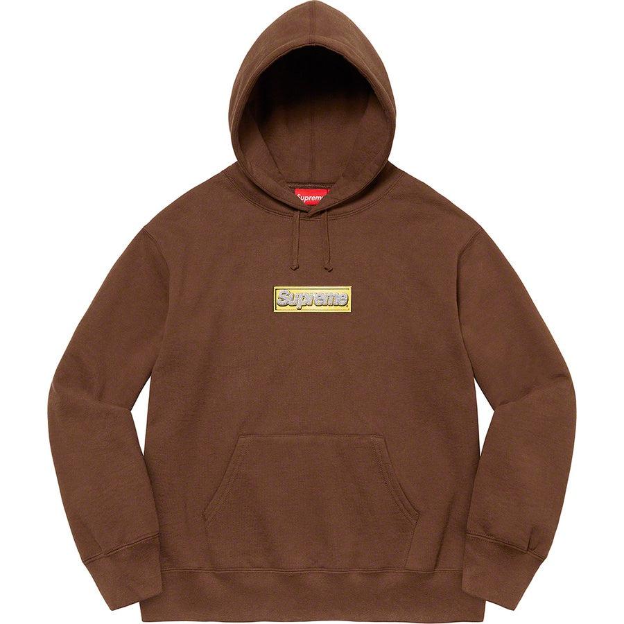 Supreme Bling Box Logo Hooded Sweatshirt (Brown) | Waves Never Die | Supreme | Hoodie