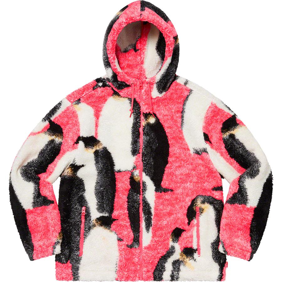 Supreme Penguins Hooded Fleece Jacket (Pink) | Waves Never Die | Supreme | Jacket