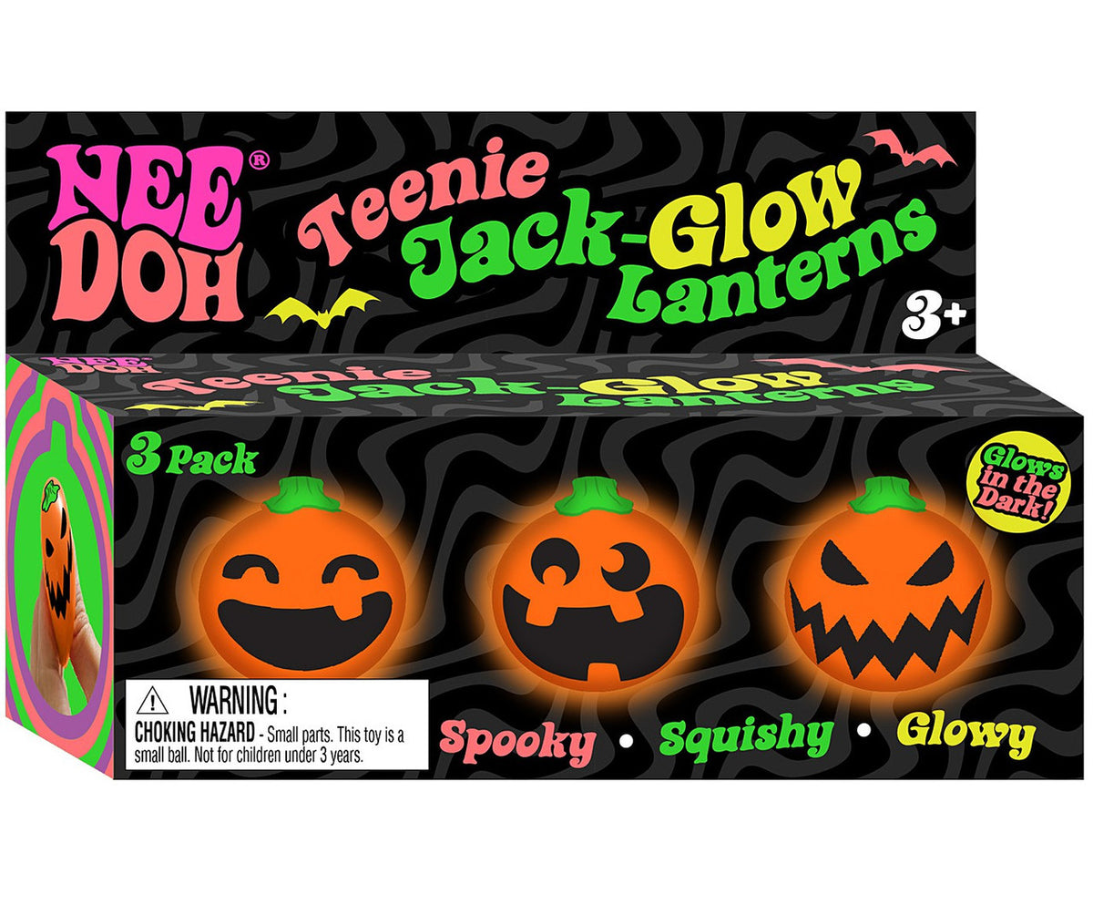 NeeDoh Teenie Jack-Glow Lanterns - 3pcs Halloween Fidget