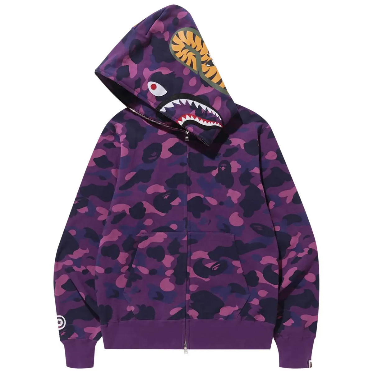 BAPE Color Camo Shark Full Zip Hoodie 'Purple'