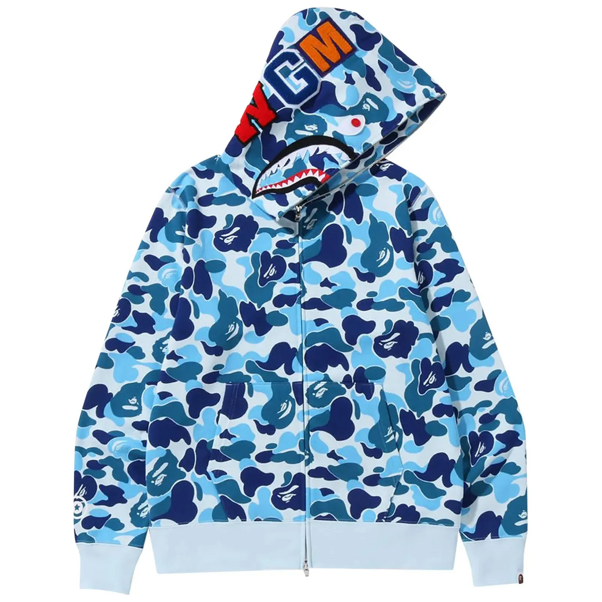 BAPE Big ABC Camo Shark Full Zip Hoodie 'Blue'