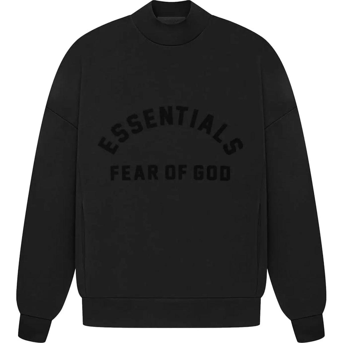 Fear Of God Essentials &#39;Jet Black&#39; Crewneck M | Waves Never Die | Essentials | Crews and Sweaters