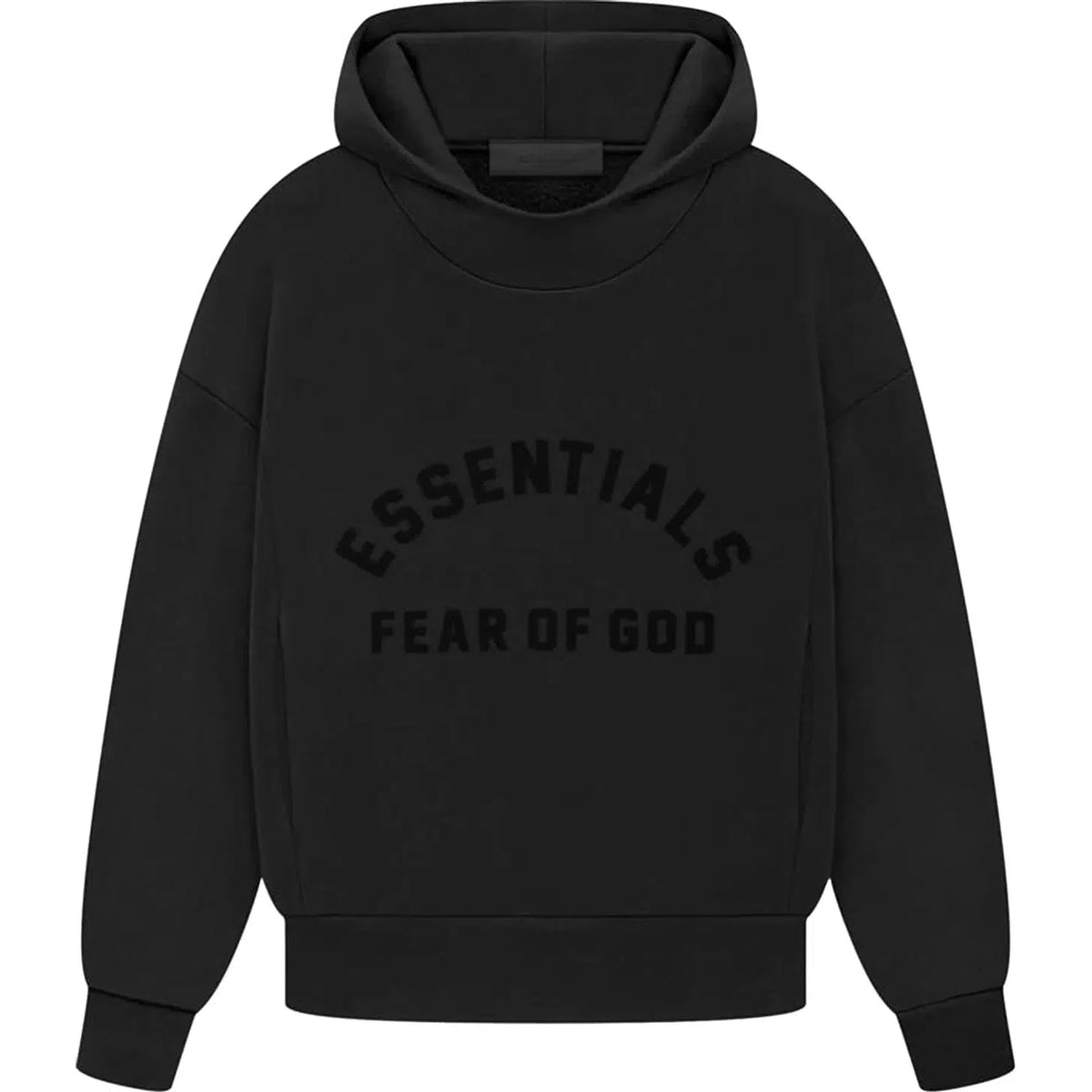 Fear of God Essentials Kids Hoodie &#39;Jet Black&#39; | Waves Never Die | Essentials | Hoodie