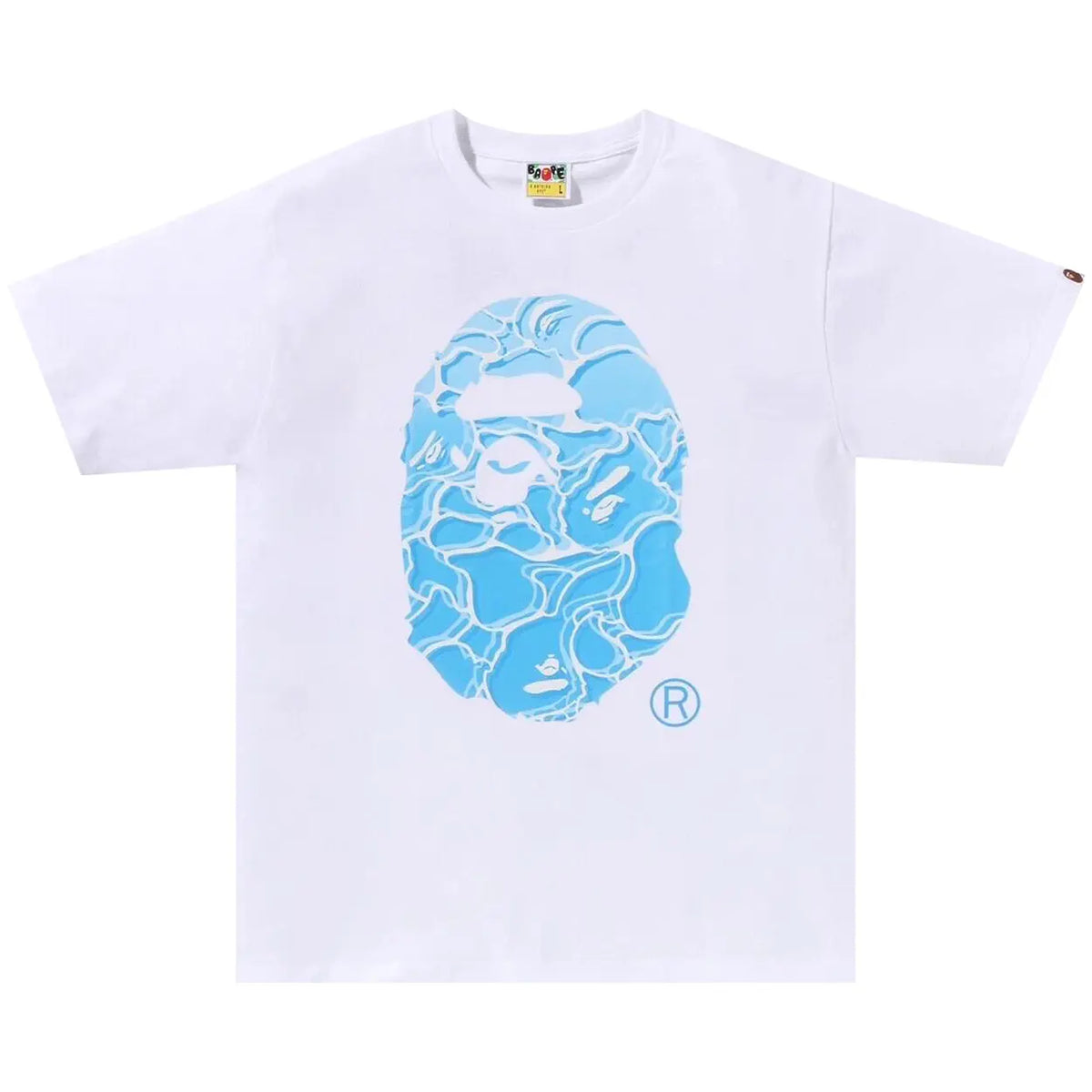 BAPE ABC Sea Surface Camo Ape Head T-Shirt 'White/Blue'