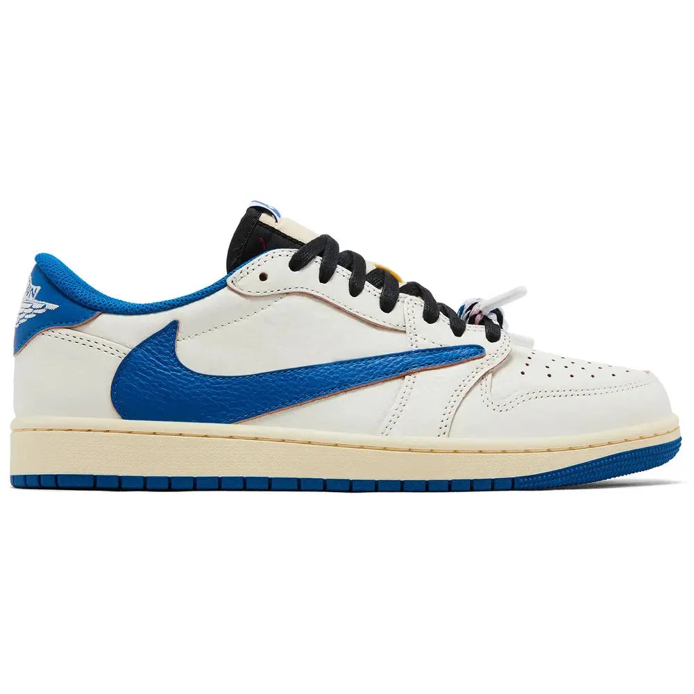 Fragment Design x Travis Scott x Air Jordan 1 Retro Low OG SP 'Sail Military Blue'