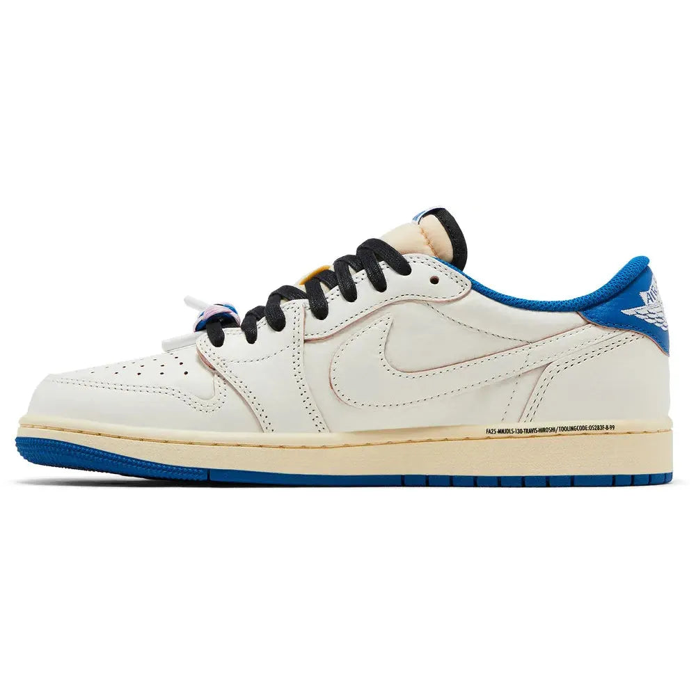 Fragment Design x Travis Scott x Air Jordan 1 Retro Low OG SP 'Sail Military Blue'