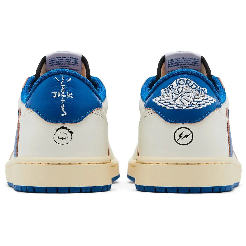 Fragment Design x Travis Scott x Air Jordan 1 Retro Low OG SP 'Sail Military Blue'