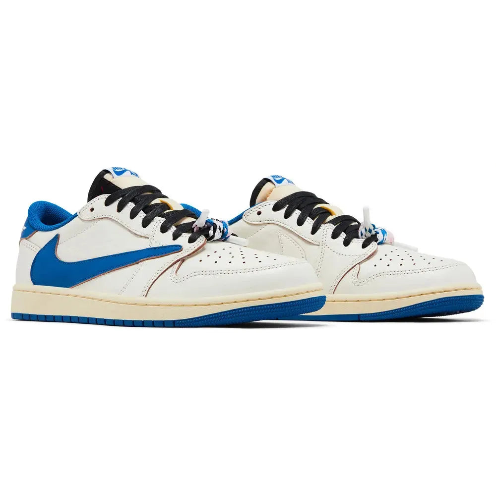 Fragment Design x Travis Scott x Air Jordan 1 Retro Low OG SP 'Sail Military Blue'