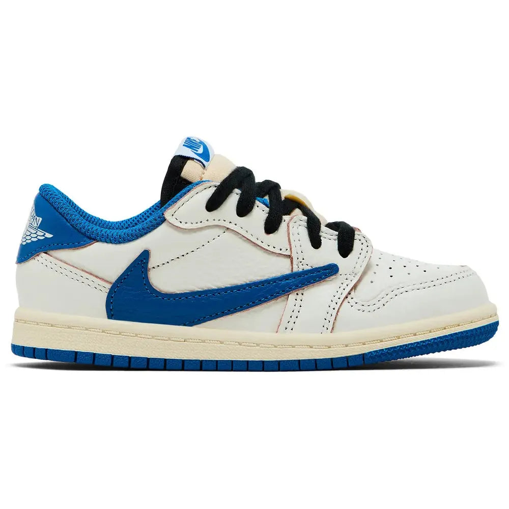 Fragment Design x Travis Scott x Air Jordan 1 Retro Low OG SP TD 'Sail Military Blue'