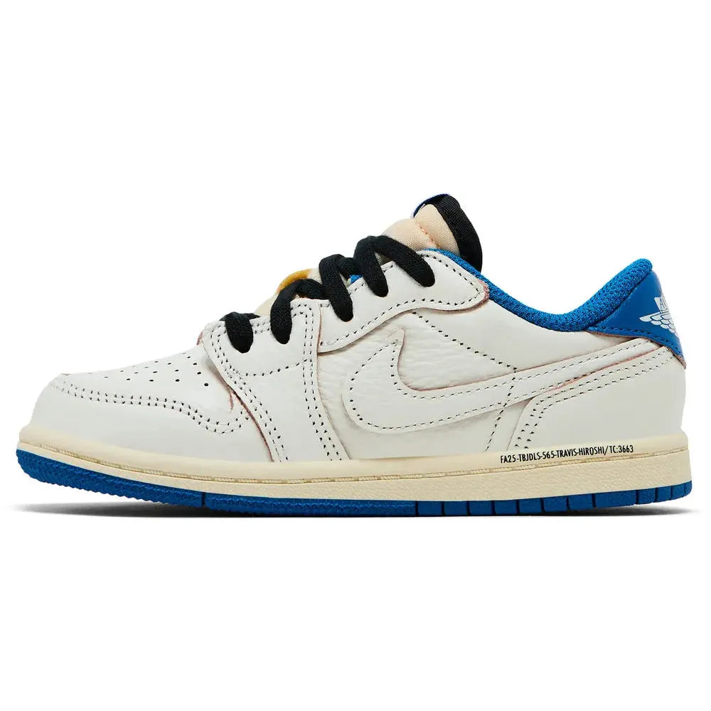 Fragment Design x Travis Scott x Air Jordan 1 Retro Low OG SP TD 'Sail Military Blue'