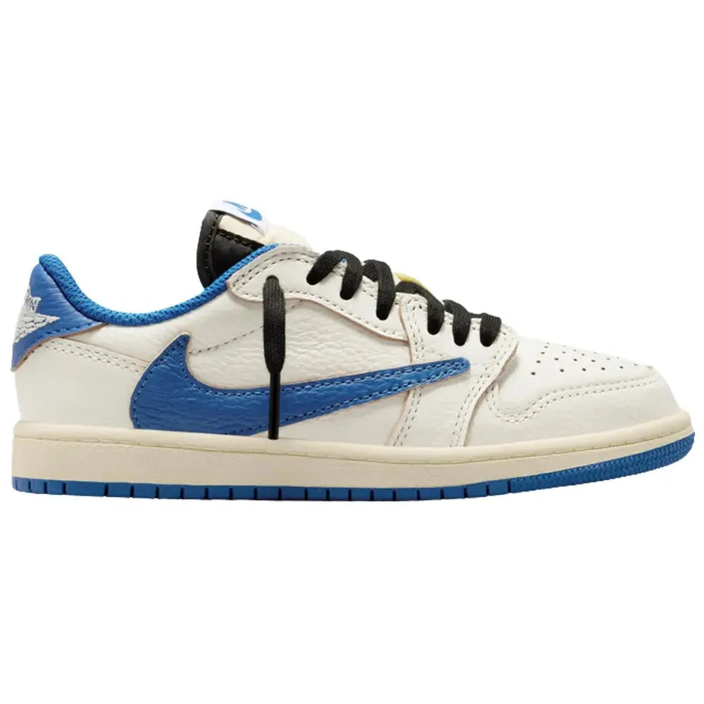 Fragment Design x Travis Scott x Air Jordan 1 Retro Low OG SP PS 'Sail Military Blue'