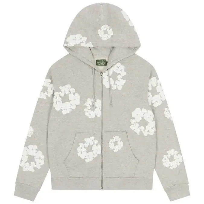 Denim Tears Cotton Wreath Zip Hoodie 'Grey'