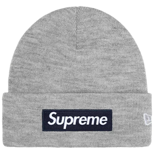 Supreme New Era Box Logo Beanie 'Heather Grey'