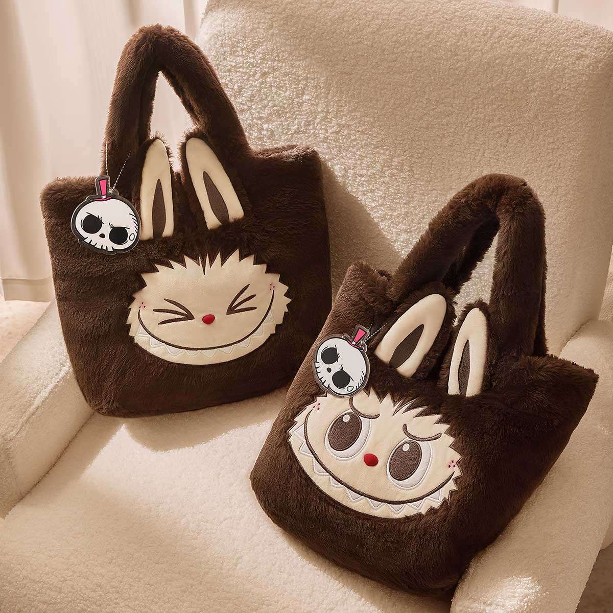 POP MART Labubu Reversible Plush Bag 'Brown'