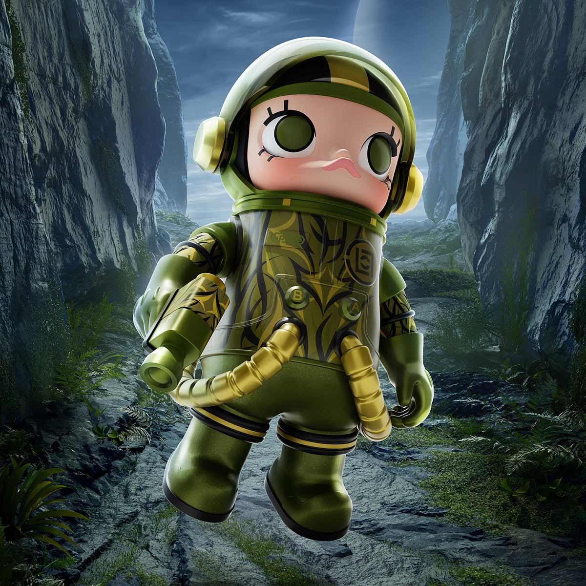 Pop Mart Mega Sapce Molly CLOT-Olive Alienegra 100% Figure