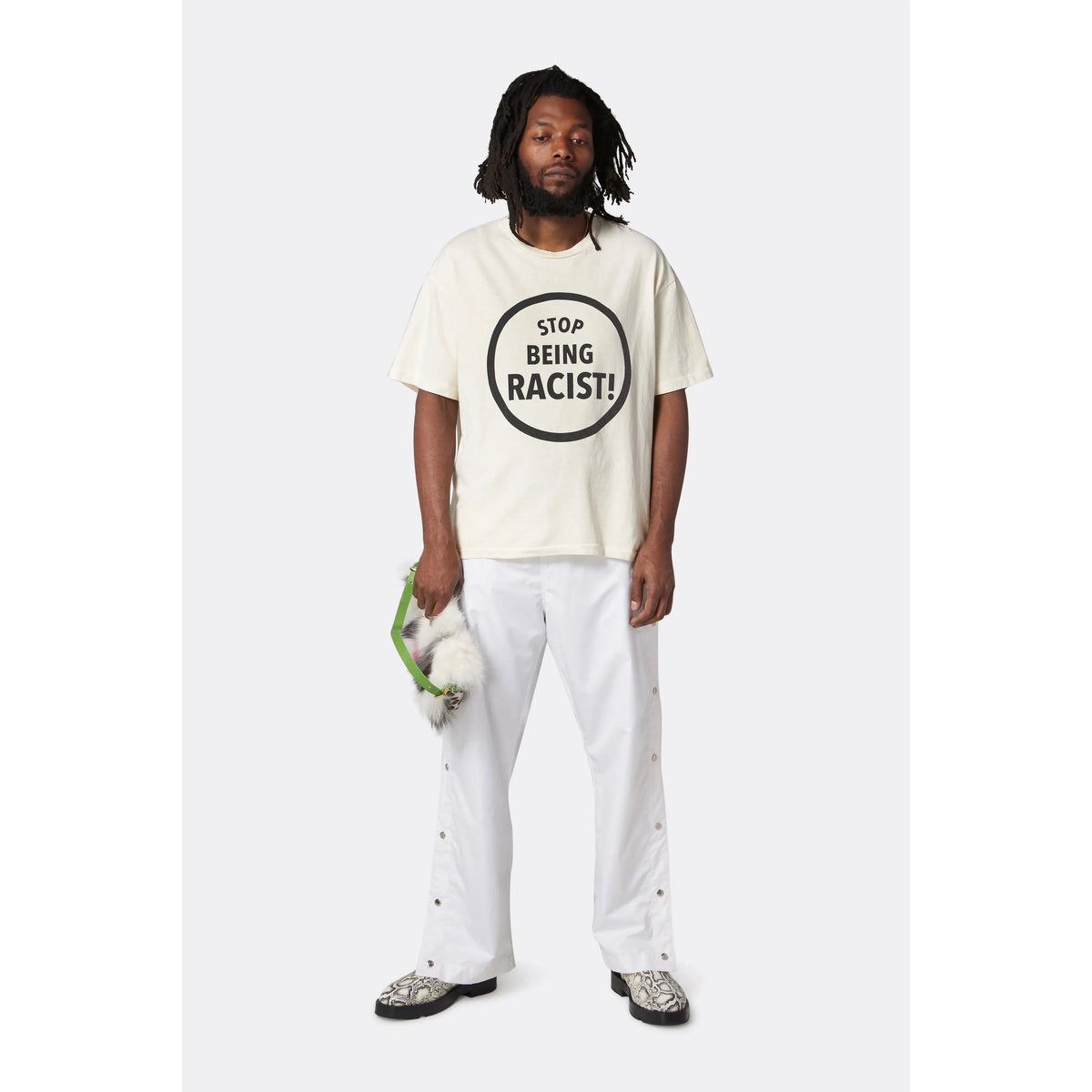 Gallert Dept. Stop Being Racist Tee 'Cream'