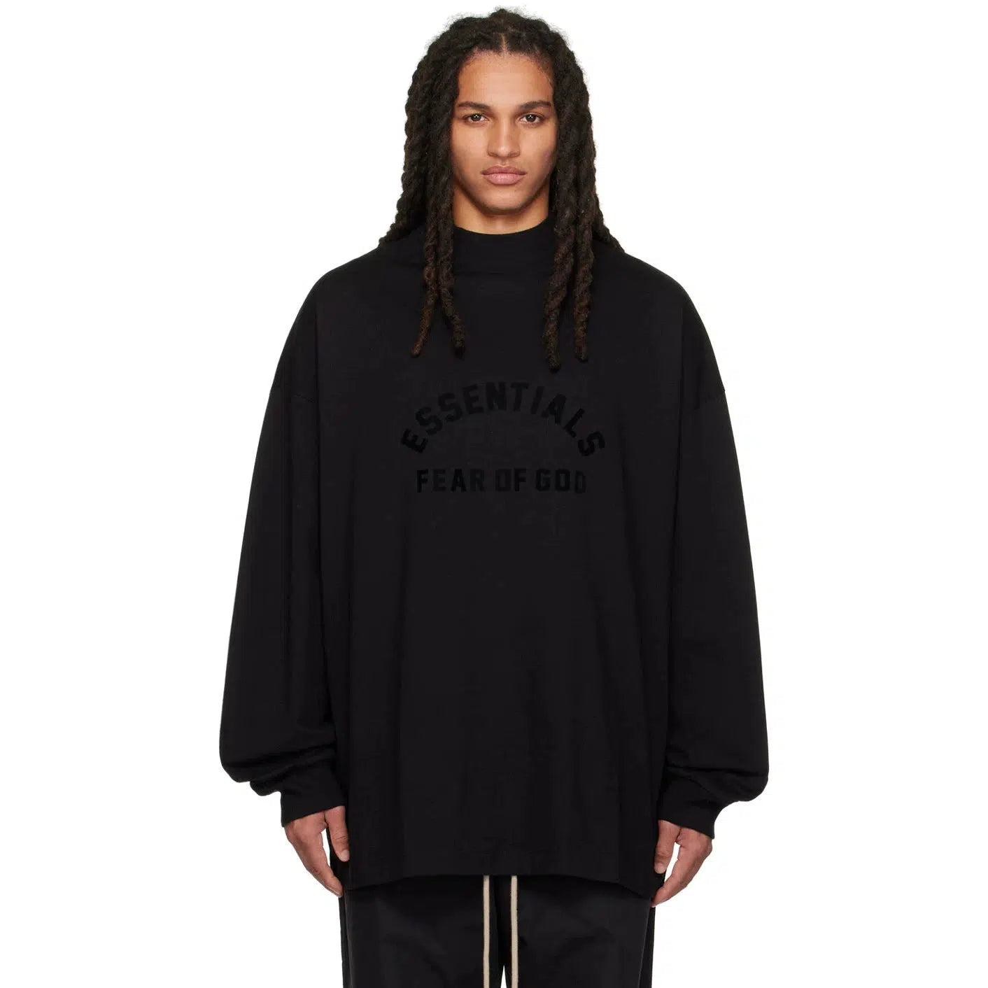 Fear Of God Essentials 'Jet Black' Long-Sleeve Shirt M | Waves Never Die | Essentials | T-Shirt