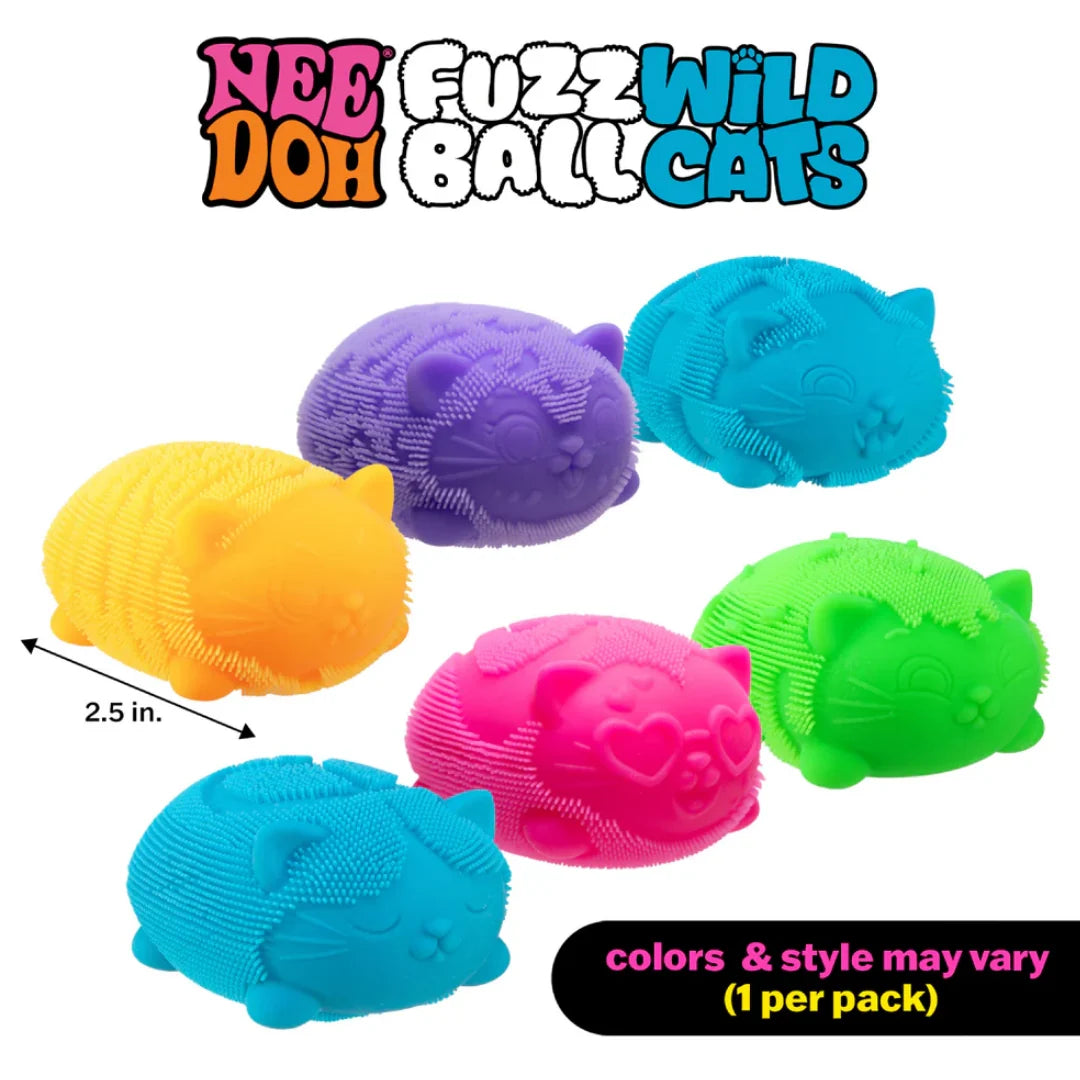 NeeDoh Schylling - Fuzz Ball Wild Cats x 1 (Random Colour)