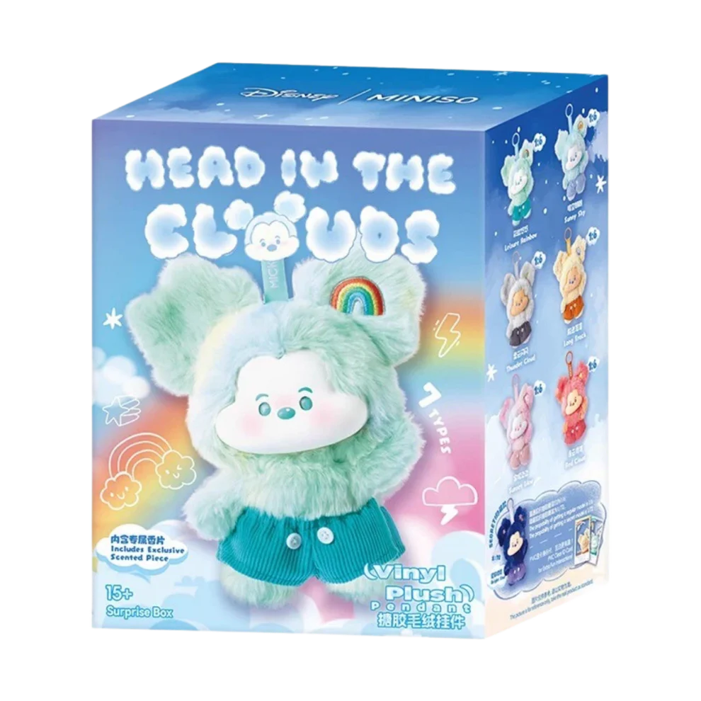 Miniso Disney Mickey Head In Clouds Vinyl Plush Pendant Blind Box