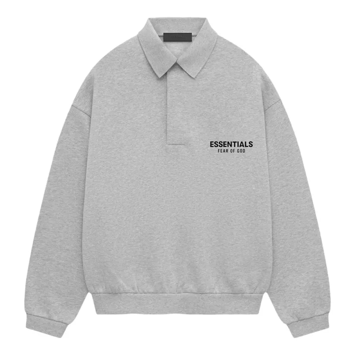 Fear Of God Essentials Holiday 24 Fleece L/S Polo 'Light Heather Grey'