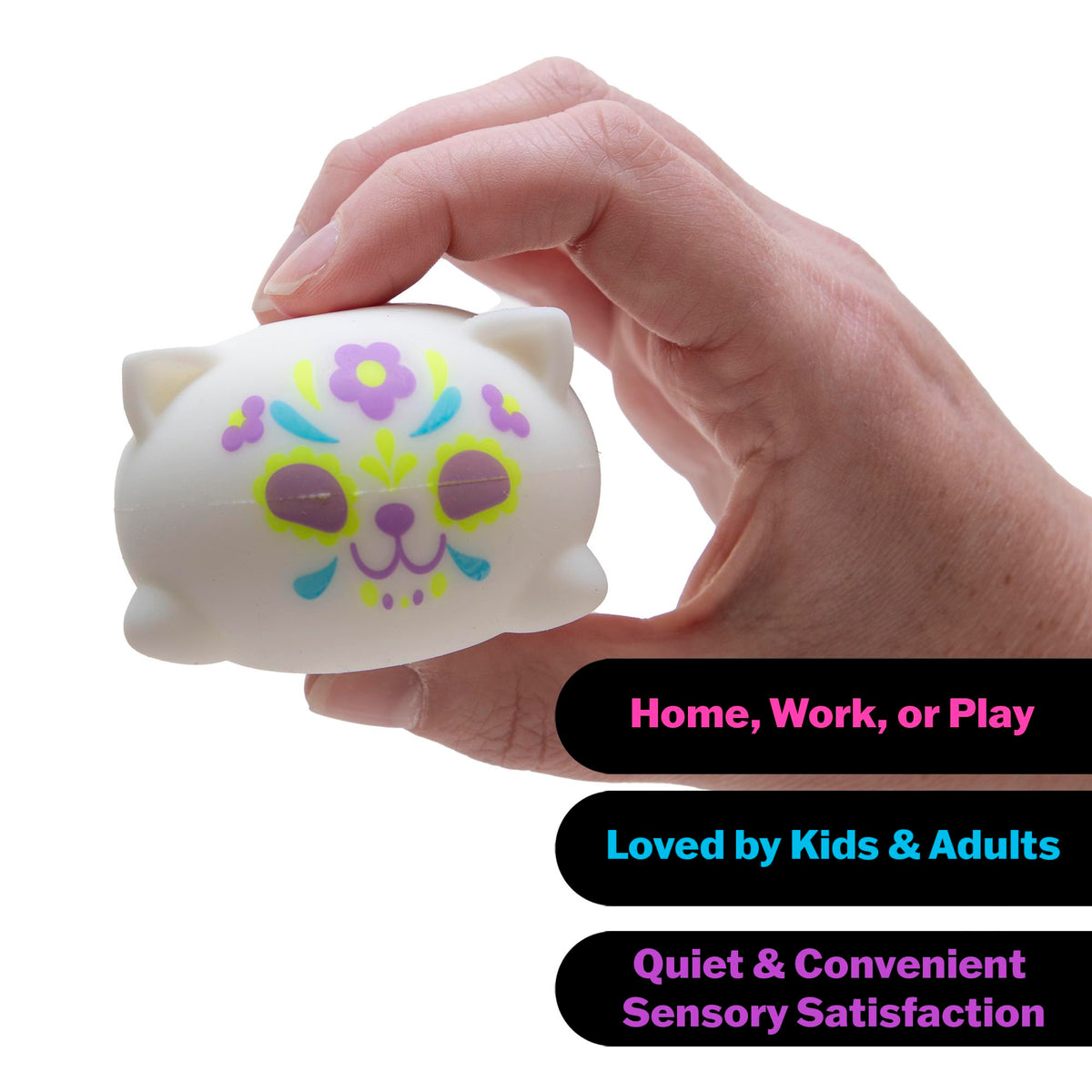 NeeDoh Sugar Skull Cats Stress Ball x 1