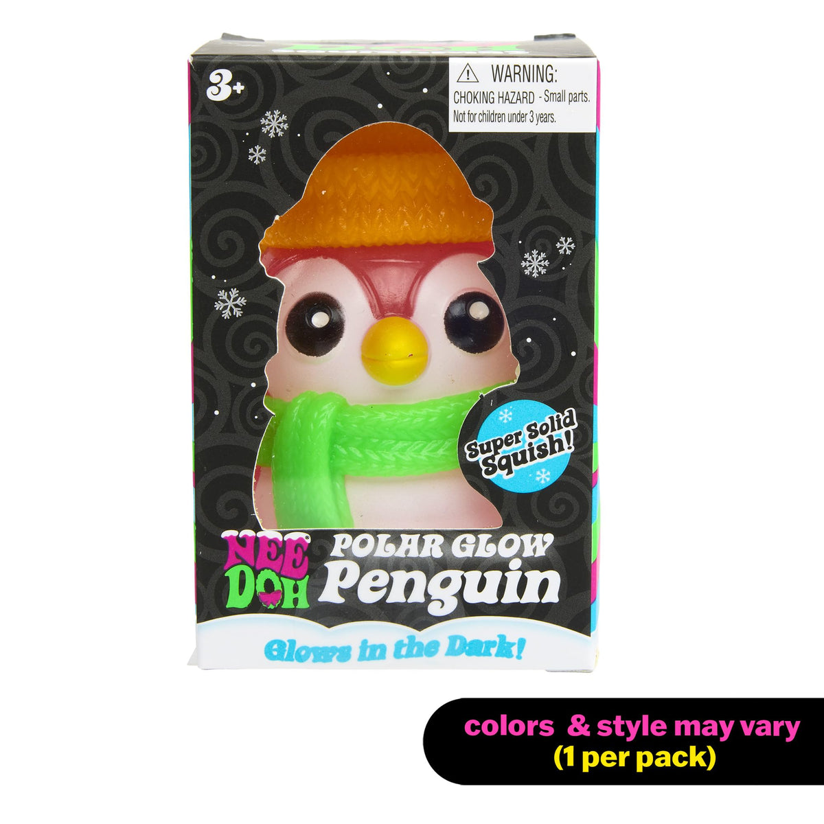 NeeDoh Polar Glow Penguin - Squishy Glow-in-The-Dark X 1