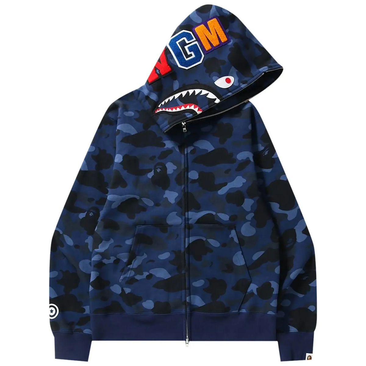 BAPE Color Camo Shark Full Zip Hoodie 'Navy'