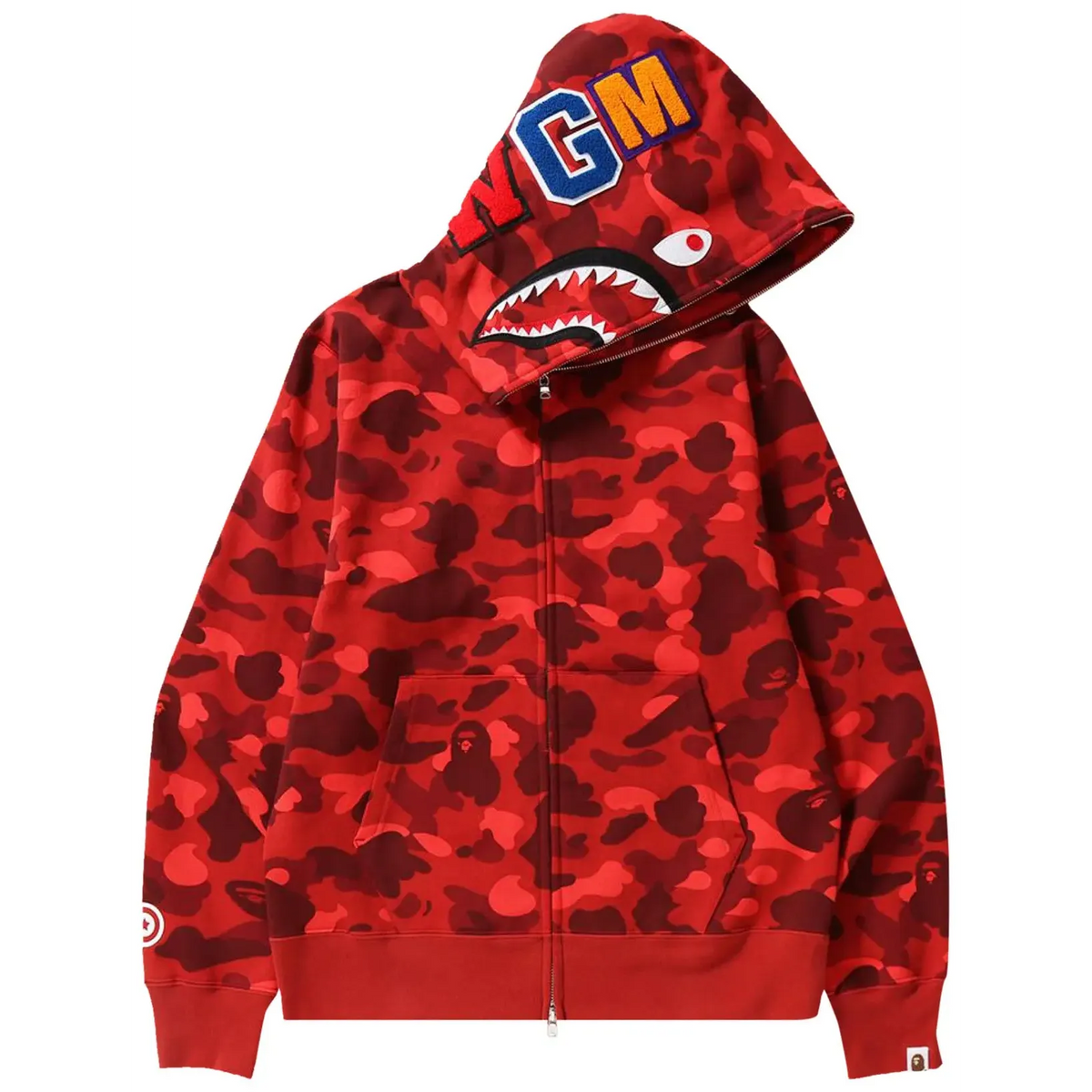 BAPE Color Camo Shark Full Zip Hoodie 'Red'