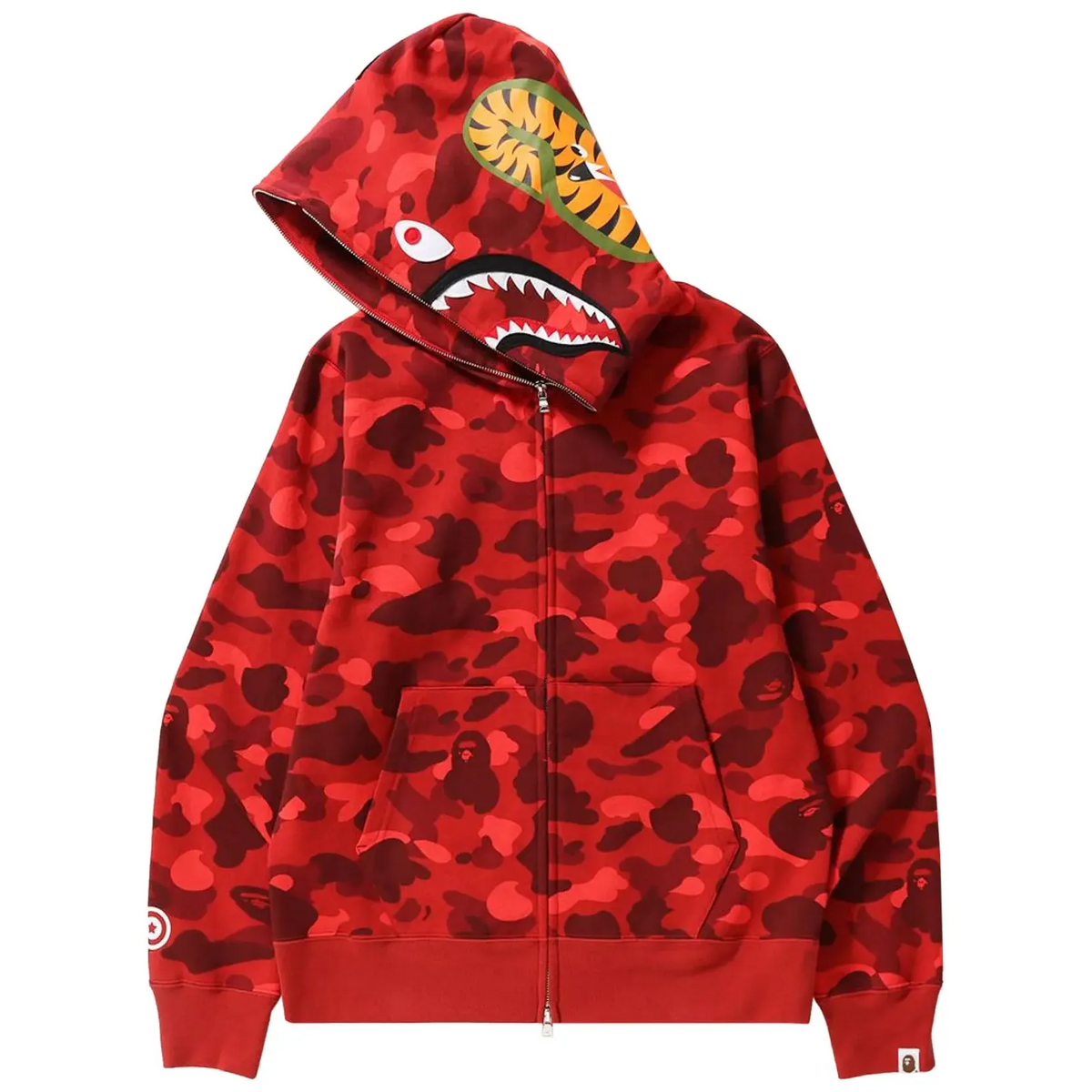 BAPE Color Camo Shark Full Zip Hoodie 'Red'