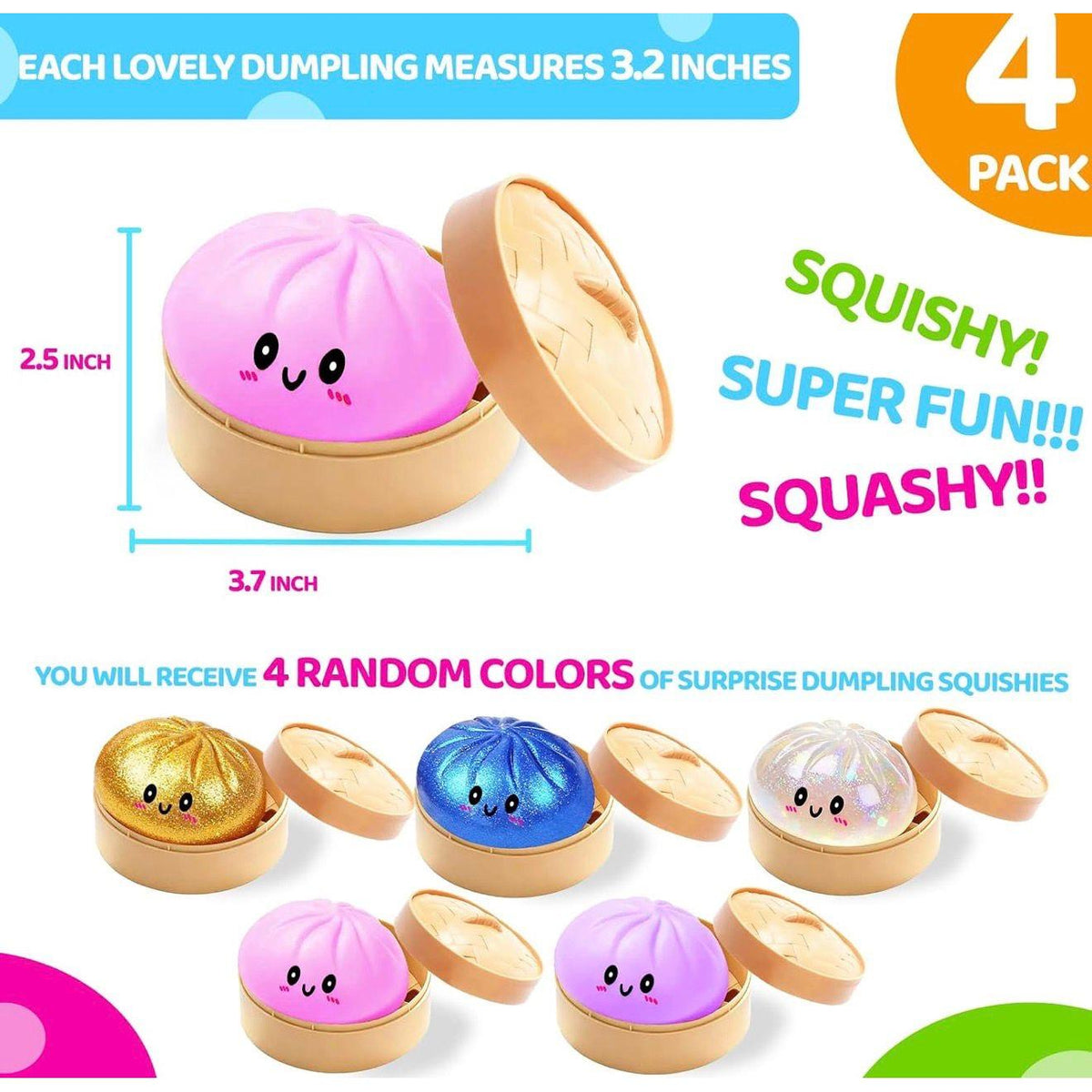 Squishy Rainbow Mystery "Dumpling" Blind Box x 1 (Sugar Series)