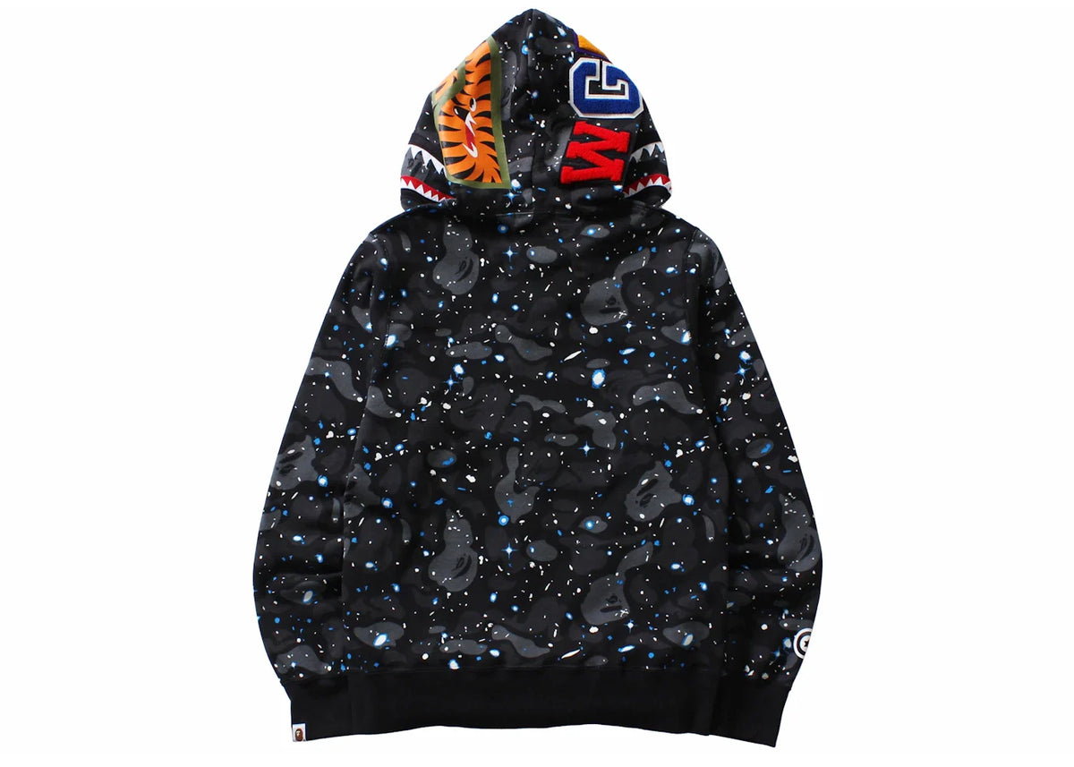 BAPE Space Camo Shark WGM Full-Zip Hoodie 'Black'