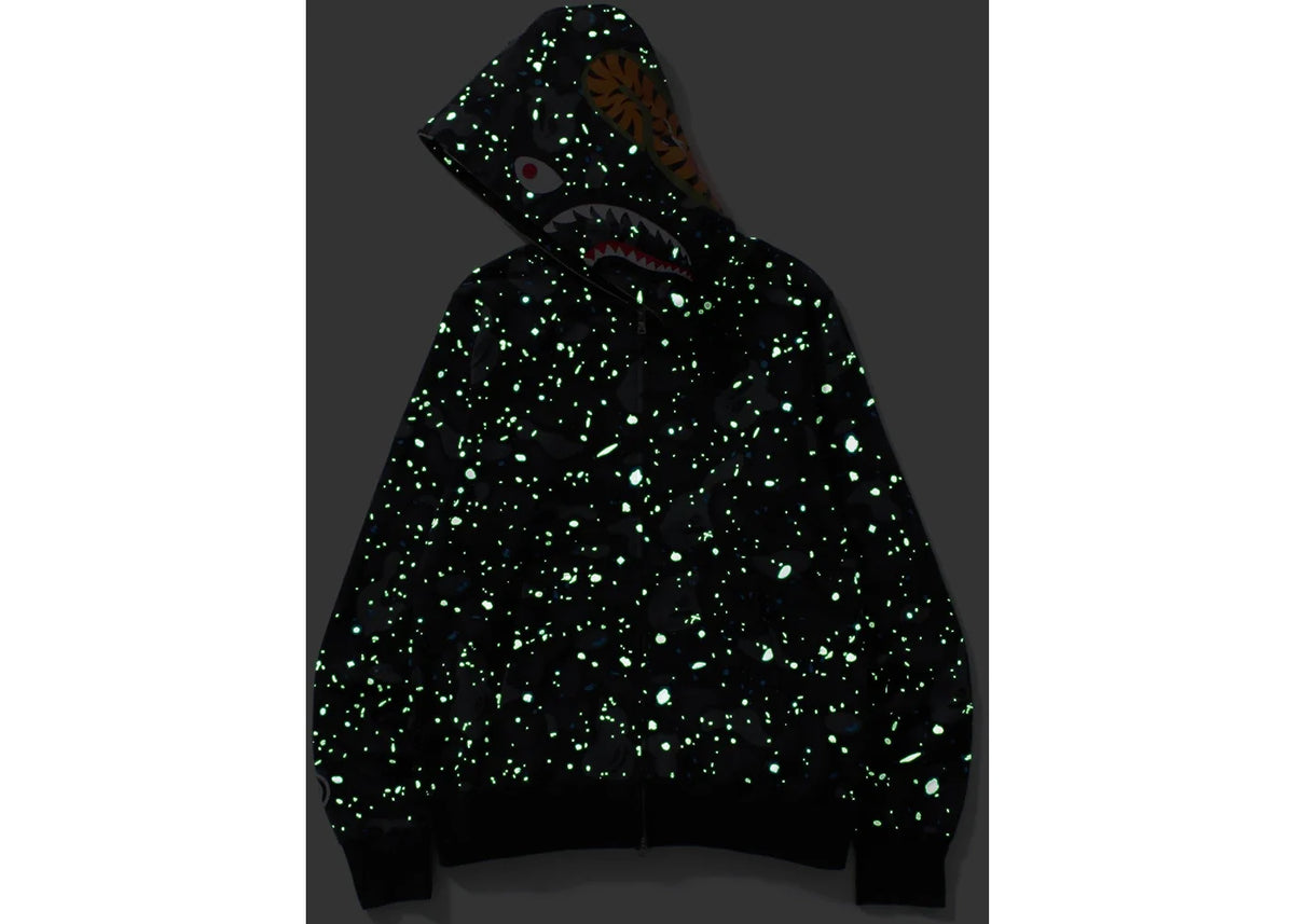 BAPE Space Camo Shark WGM Full-Zip Hoodie 'Black'