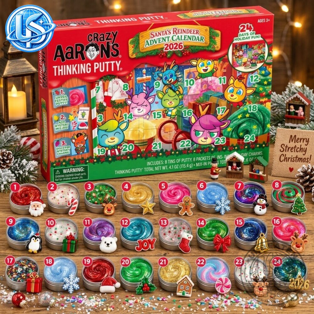 Crazy Aaron’s Thinking Putty Santa’s Reindeer Advent Calendar 2026