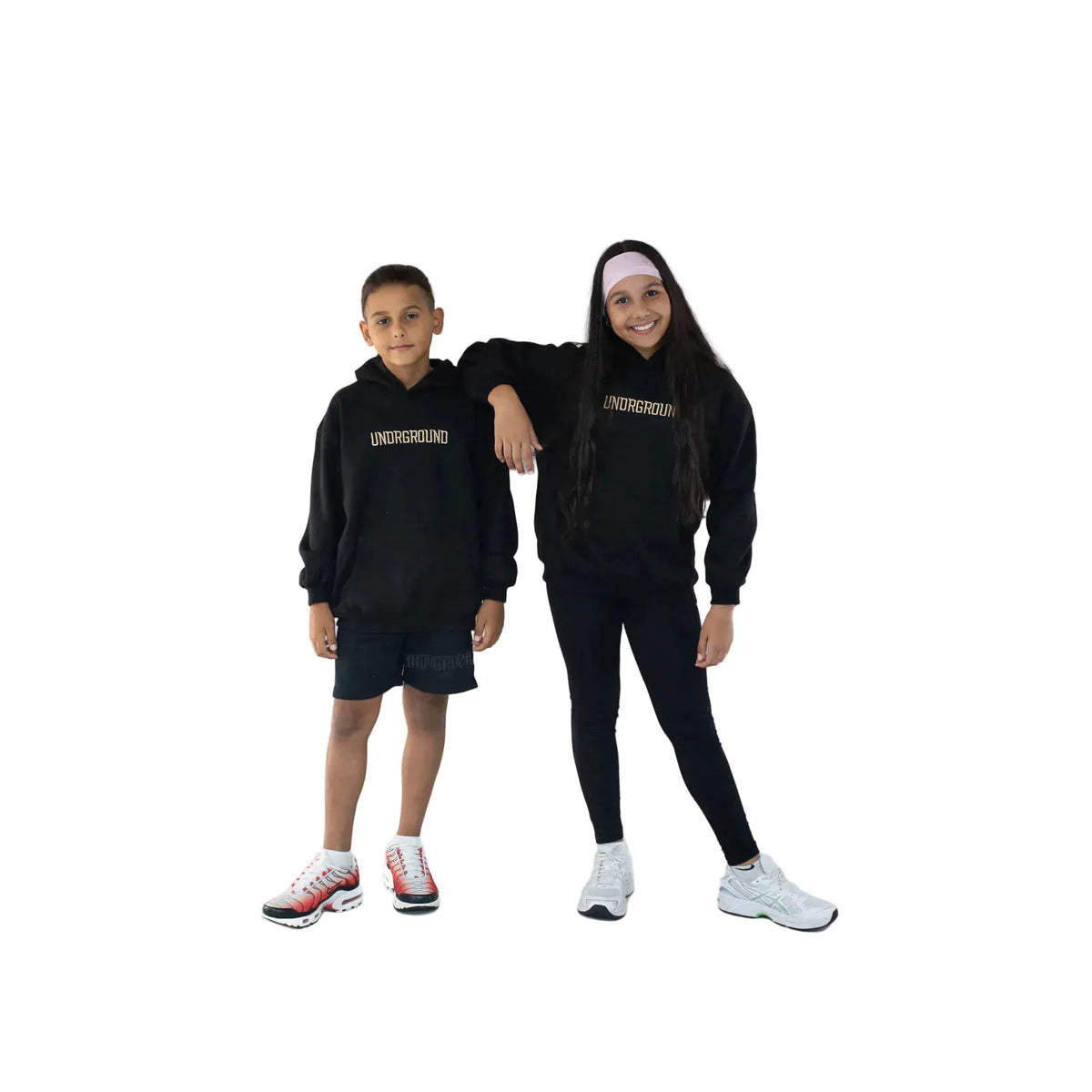 Undrground Moving In Silence Hoodie 'Black Tan' Kids