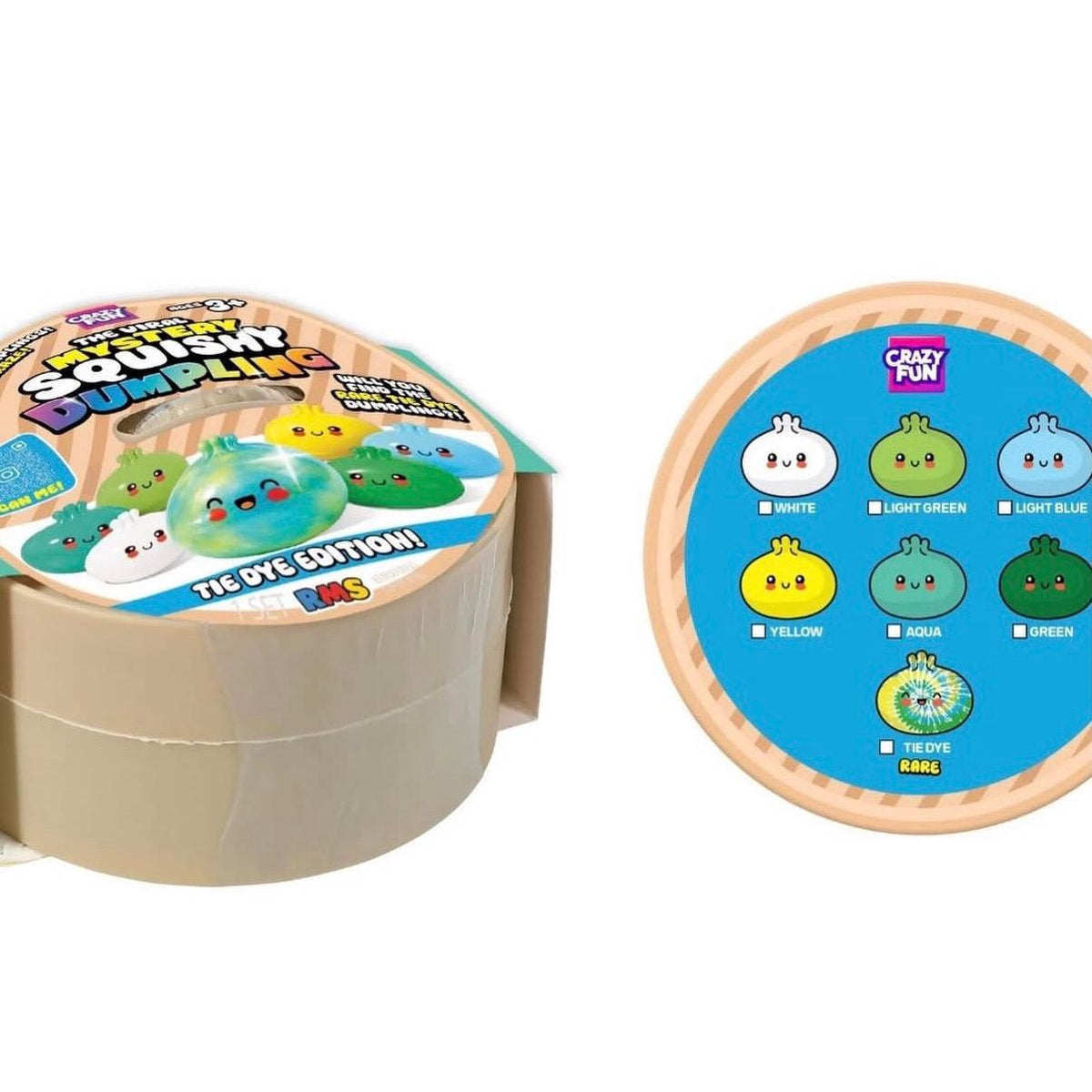RMS Squishy Rainbow Mystery "Dumpling" Blind Box x 1 'Tie Dye’