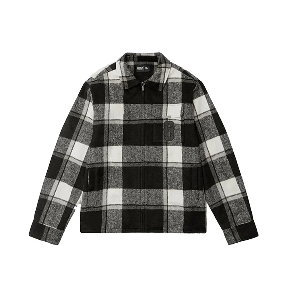 Geedup PFK Flannel Jacket 'Black White Cream'