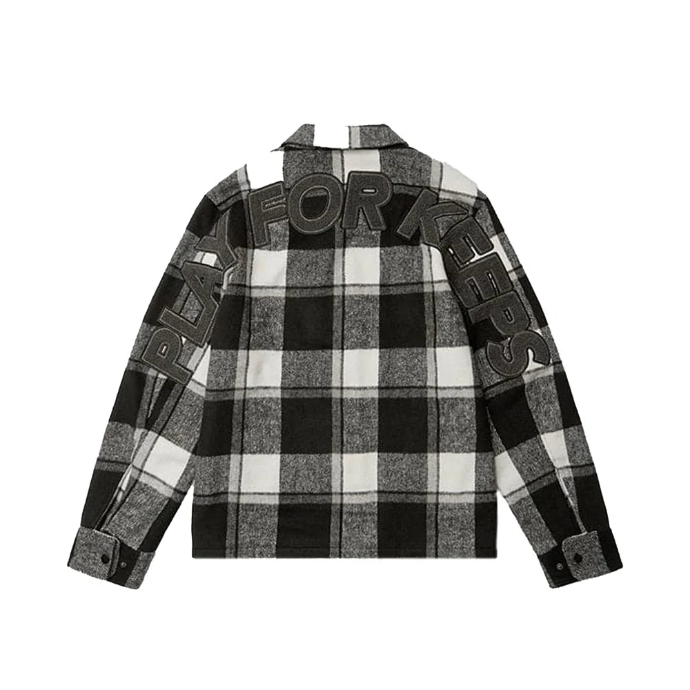 Geedup PFK Flannel Jacket 'Black White Cream'