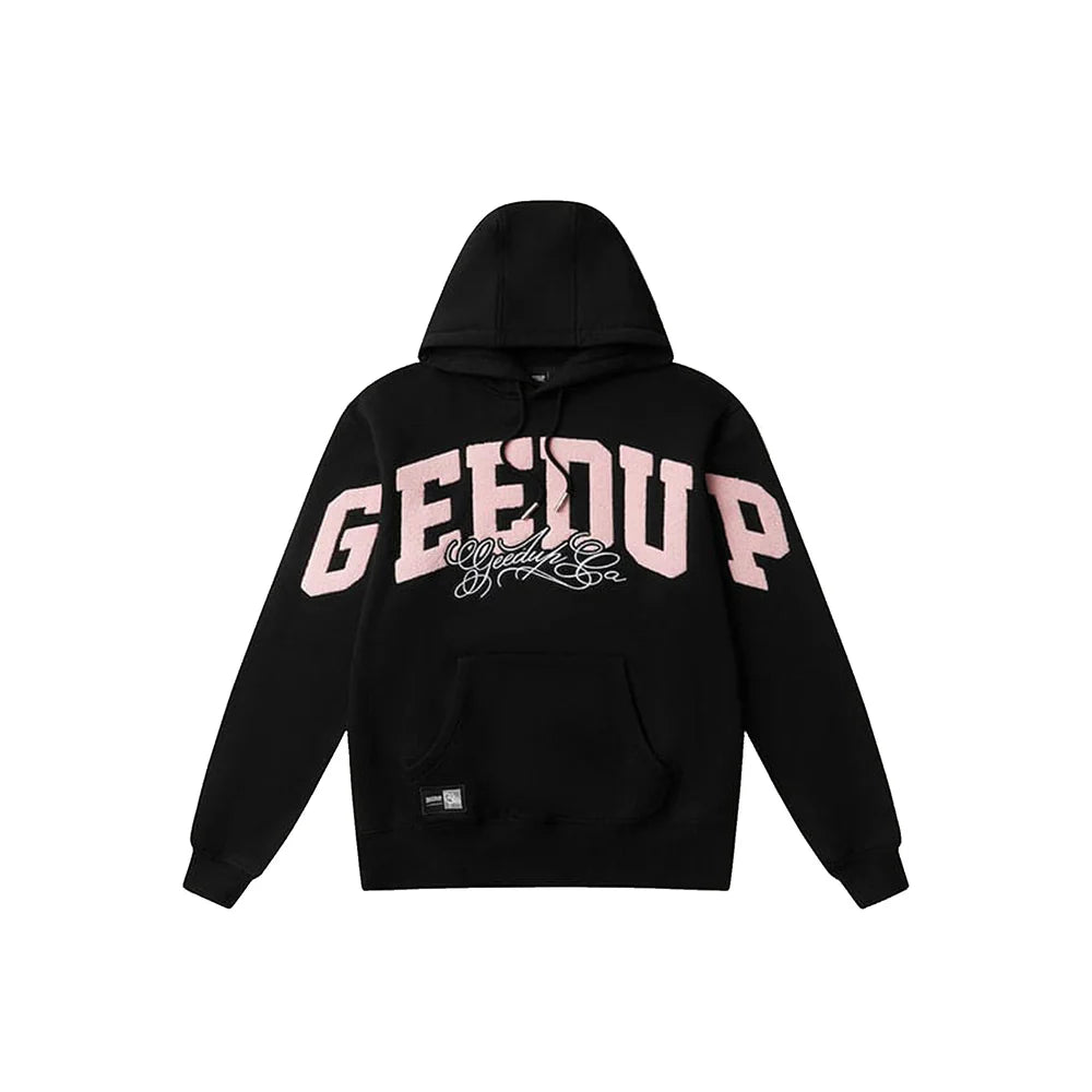 Geedup Co Team Logo Script Hoodie 'Black/Dusty Pink'