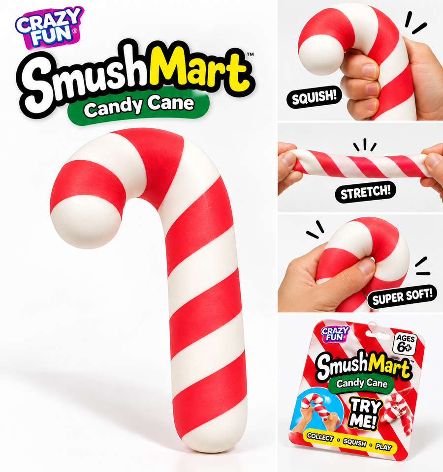 RMS Crazy Fun SmushMart Candy Cane Jumbo Squishy x 1