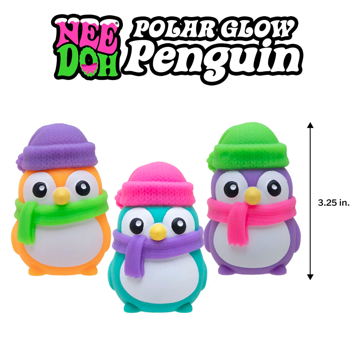 NeeDoh Polar Glow Penguin - Squishy Glow-in-The-Dark X 1