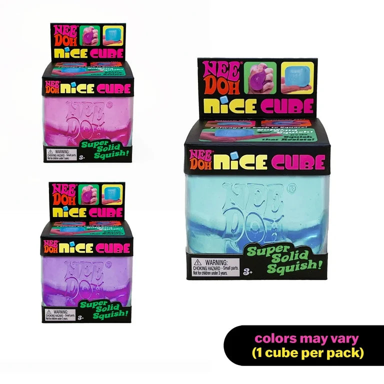 NeeDoh Nice Cube, Satisfying Square Shaped Sensory Toy x 1 (Random Colour)
