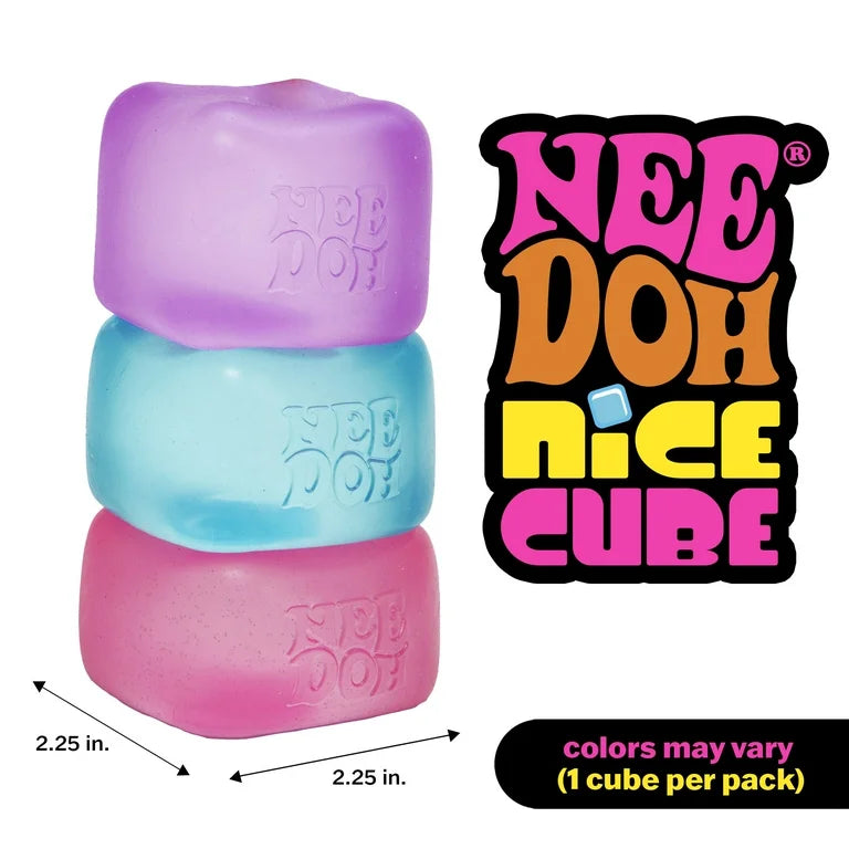 NeeDoh Nice Cube, Satisfying Square Shaped Sensory Toy x 1 (Random Colour)