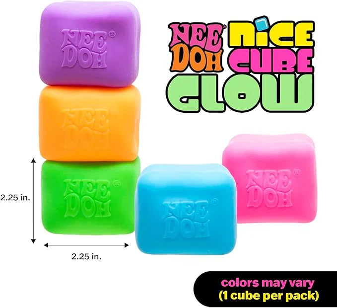 Schylling NeeDoh Glow in the dark Cube x 1