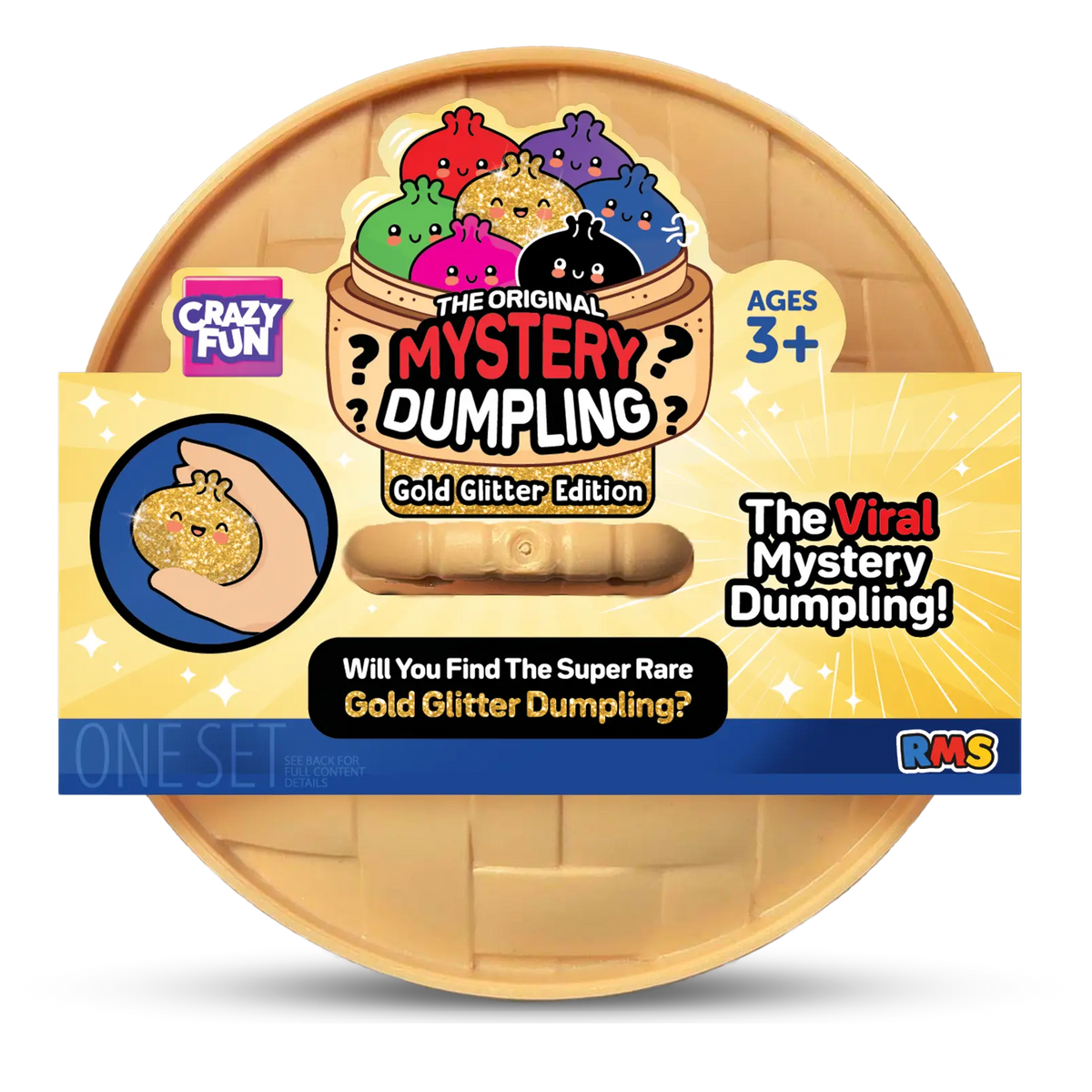 RMS Squishy Rainbow Mystery "Dumpling" Blind Box x 1 'Gold Glitter’