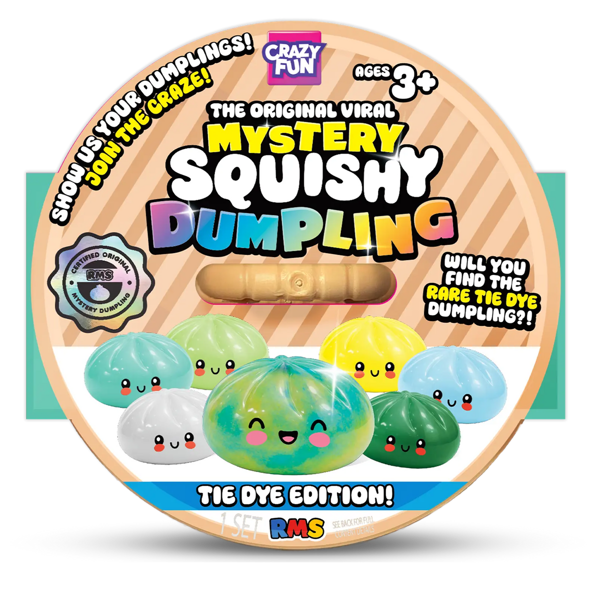 RMS Squishy Rainbow Mystery "Dumpling" Blind Box x 1 'Tie Dye’