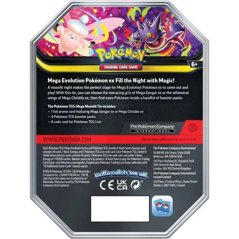 Pokemon Mega Moonlit Tin - Mega Gengar EX
