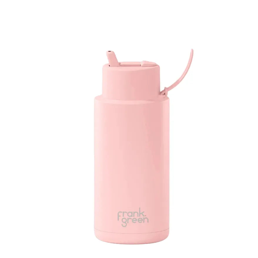 Frank Green Ceramic Reusable 1L Bottle + Lip Gloss Holder Set 'Blush'
