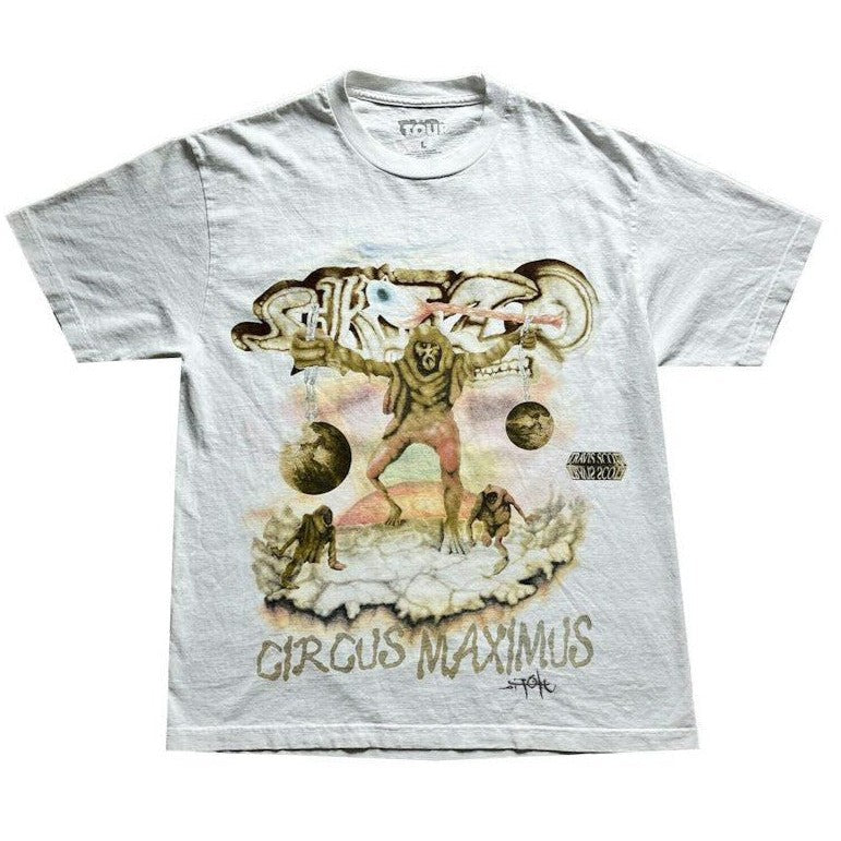 Travis Scott Utopia Tour White Skitzo Circus Maximus Tee | Waves Never Die | Travis Scott | T-Shirt
